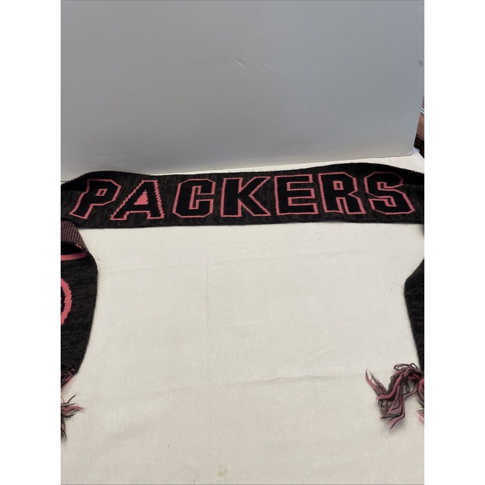 NFL Green Bay Packers Football Winter Scarf Pink Out Spiritwear